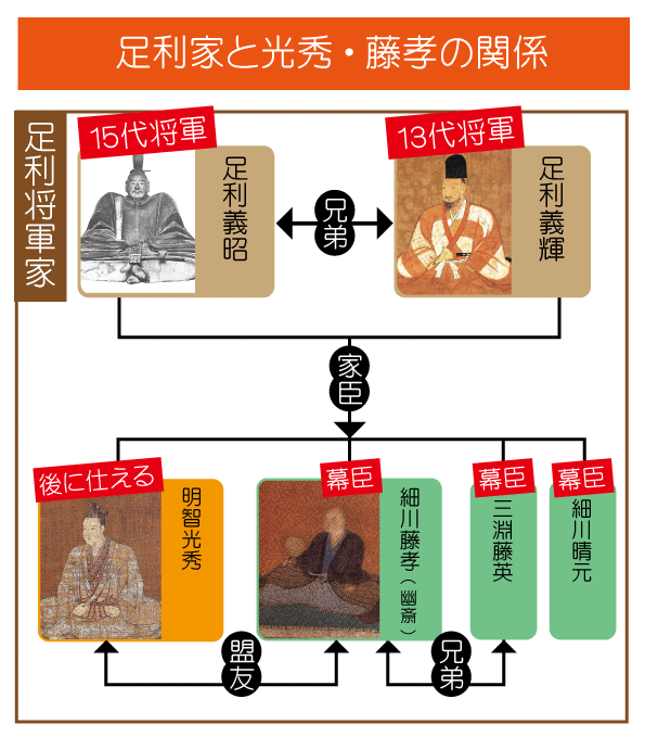 家系図付 明智光秀と細川藤孝 細川幽斎 の関係を相関図で解説 日本の白歴史